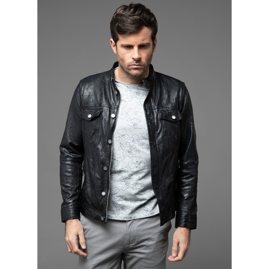 Washed leather jacket Washed leather jacket