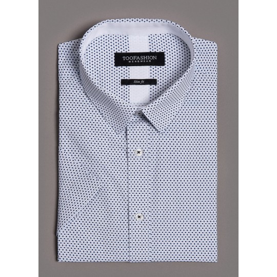 Chemise manches courtes à imprimés pois Chemise manches courtes à imprimés pois