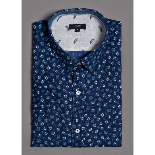 Printed linen short sleeves shirt Printed linen short sleeves shirt