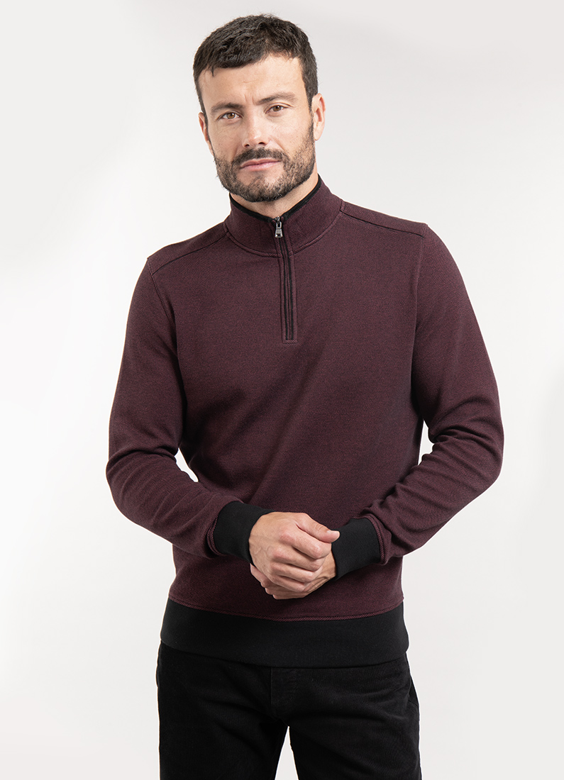 polo mock neck sweater
