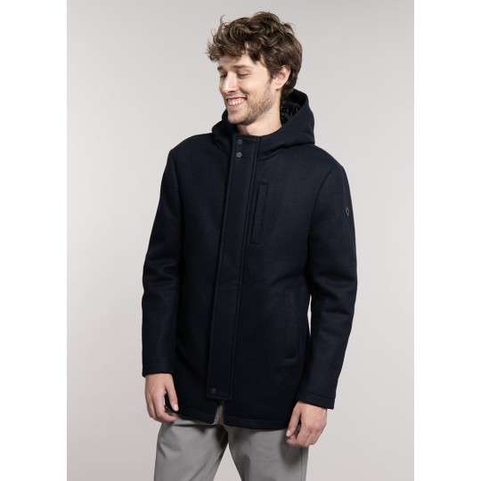 Hooded coat with padded inner