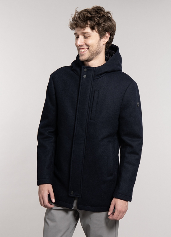 Hooded coat with padded inner
