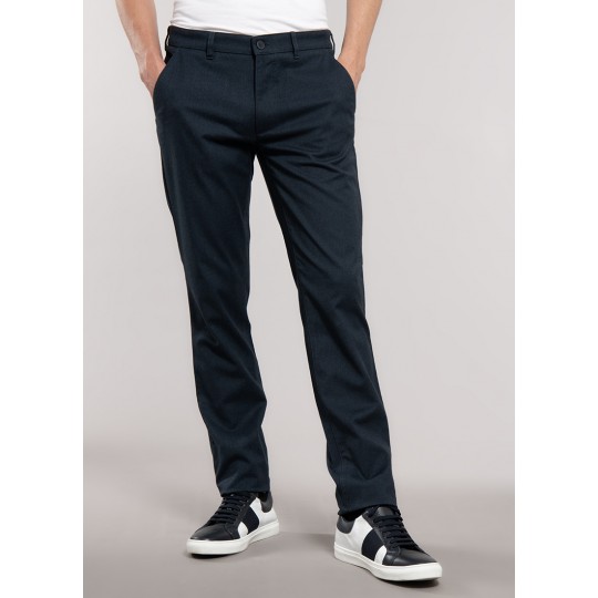 Pantalon texturé bleu Pantalon texturé bleu