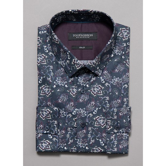 Slim printed poplin shirt Slim printed poplin shirt