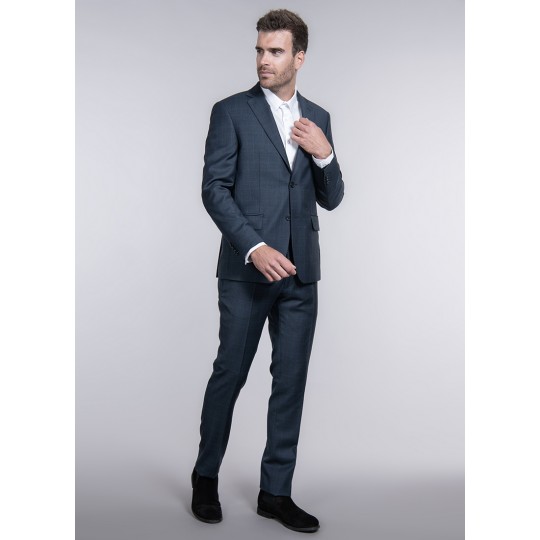 Blue plain faux suit