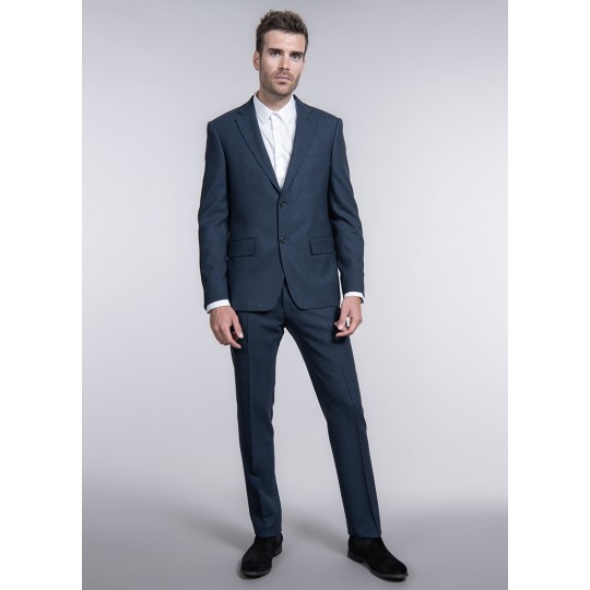 Blue and black wool suit
