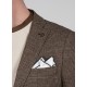 Cotton-linen jacket with brown checks