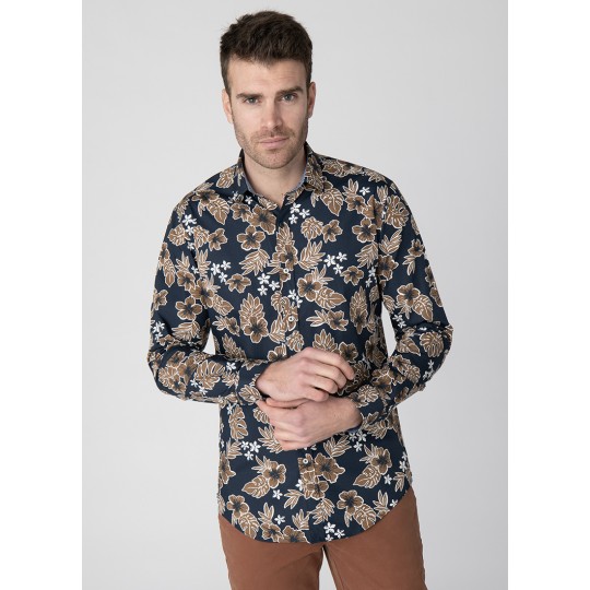 Floral pattern navy shirt Floral pattern navy shirt