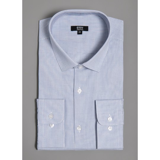 Chemise à petits carreaux bleus et blancs