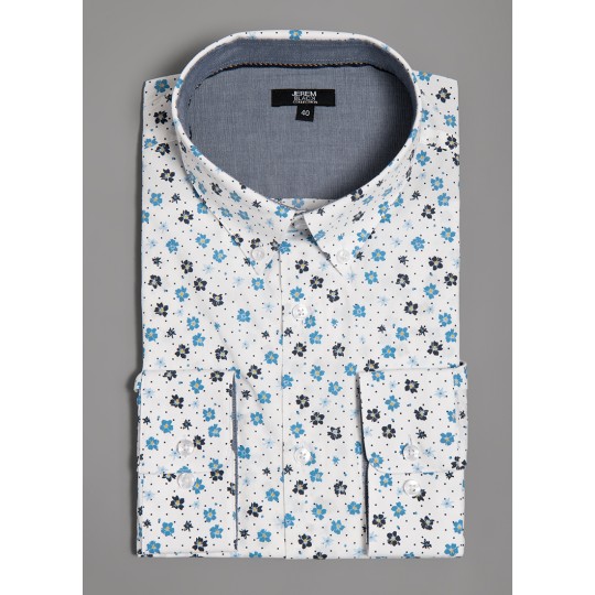 Floral and dots print shirt