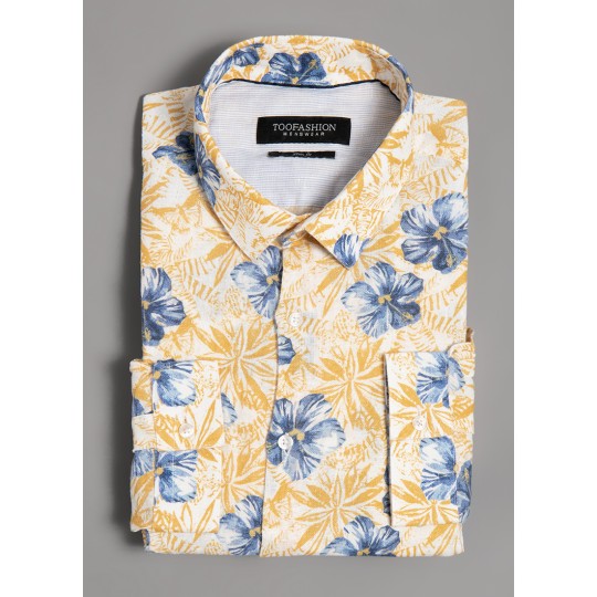Floral linen shirt