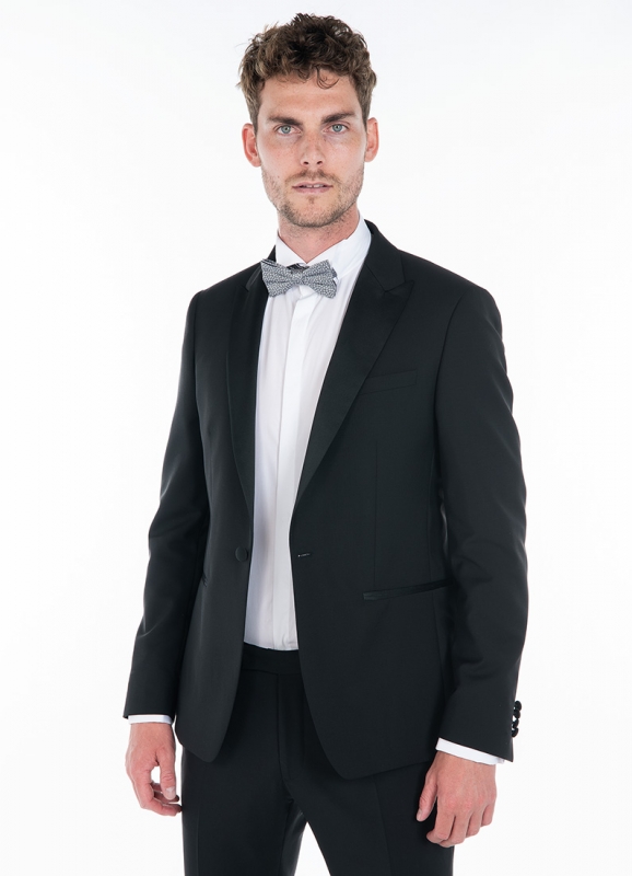 Black wool suit jacket