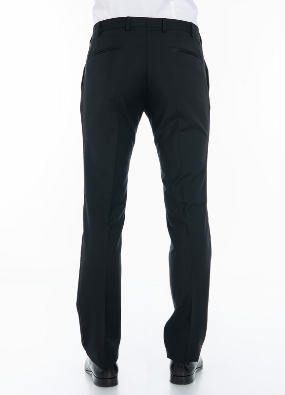 Pantalon de costume noir en laine