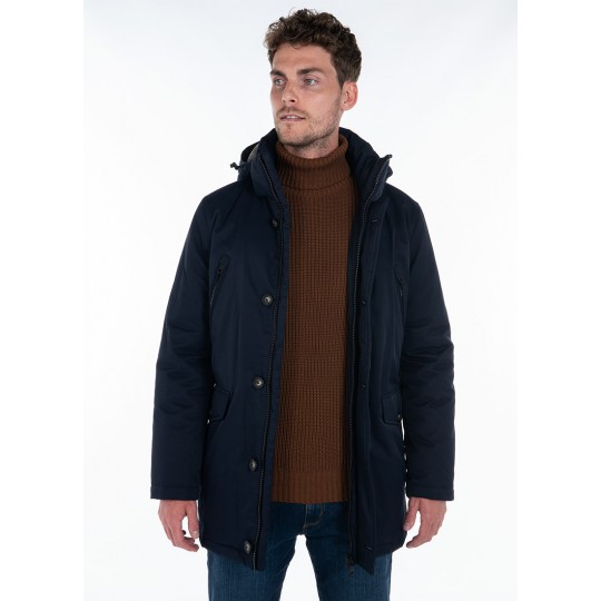 Faux fur lined hooded parka 