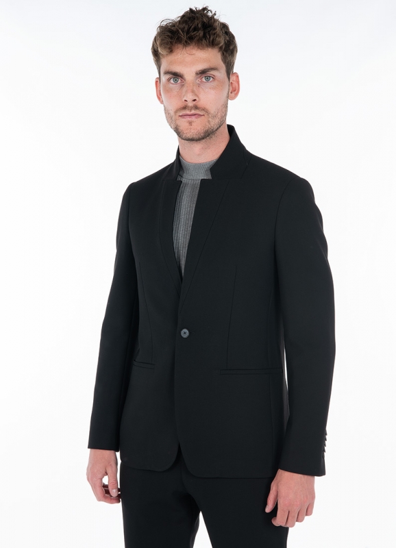Plain Jacket with fancy neck collar