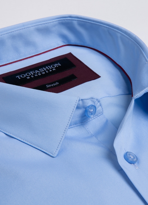 Chemise slim en popeline stretch