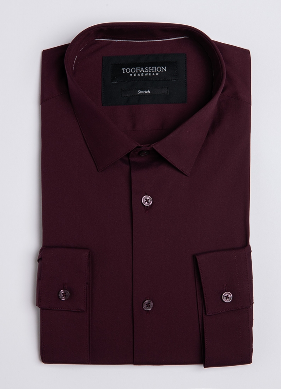 Chemise slim en popeline stretch