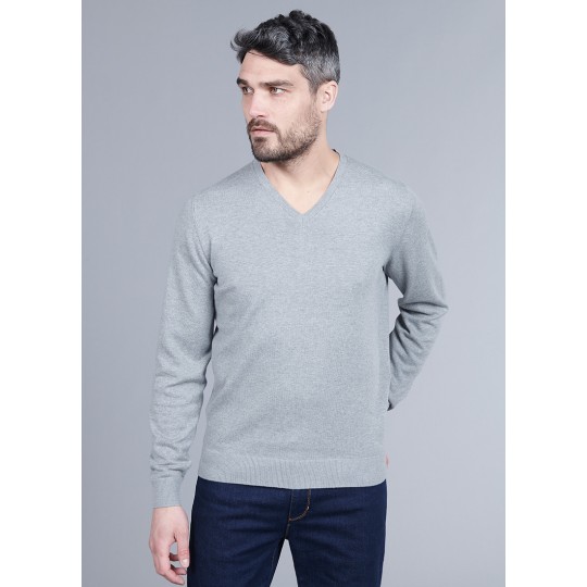 V neck basic pullover in 100% cotton V neck basic pullover in 100% cotton