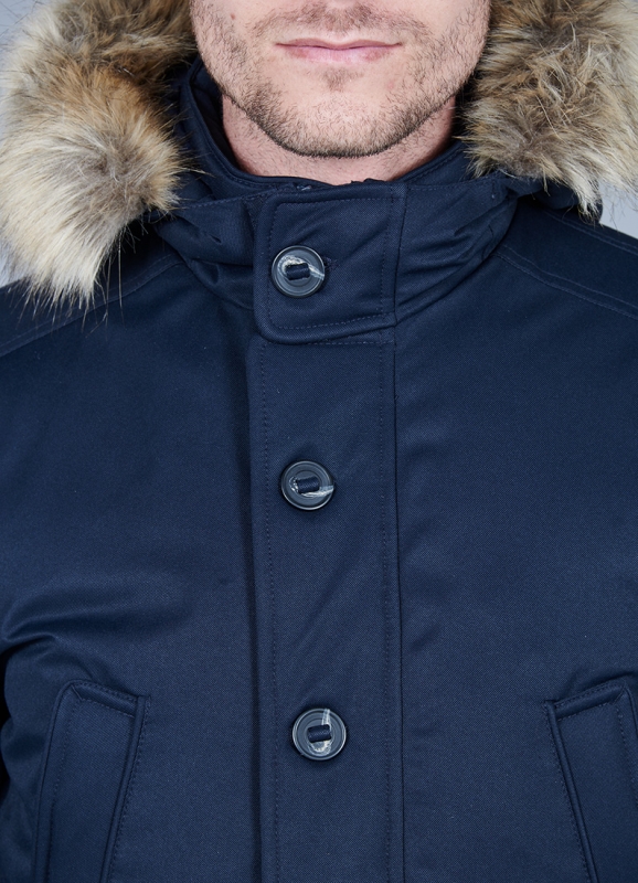 Jacket with removable facing and hood