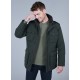Parka with removable fake fur collar