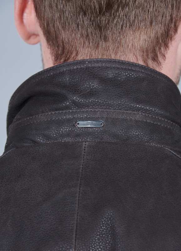 Blouson en cuir avec parmenture amovible