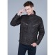 Leather jacket with removable facing