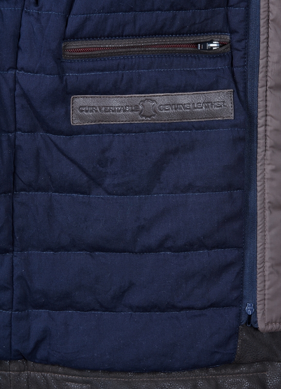 Blouson en cuir avec parmenture amovible