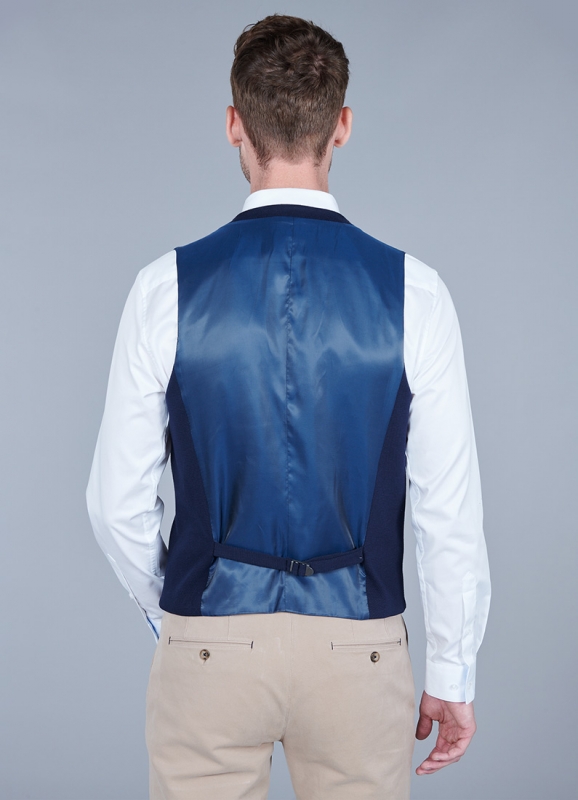 Bi-fabric textured waistcoat