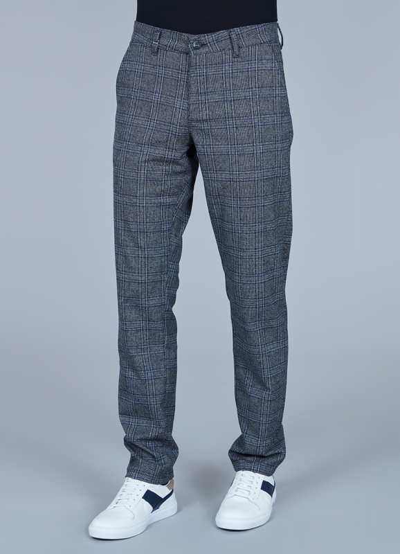5 pocketed checkered trousers