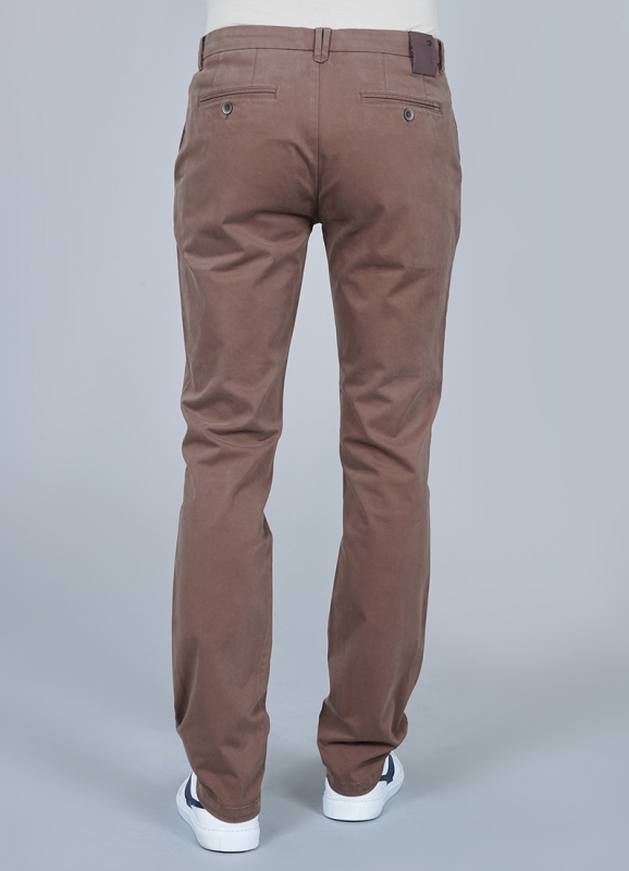 Pantalon 5 poches uni en coton