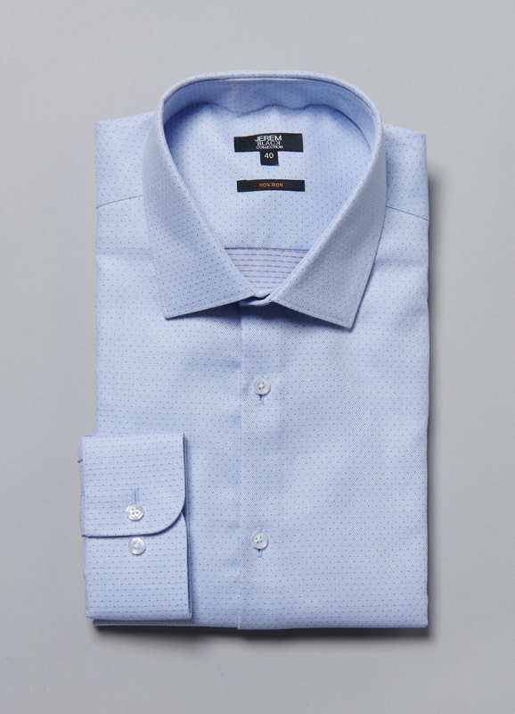 NON-IRON textured Polka dot shirt – Modern fit
