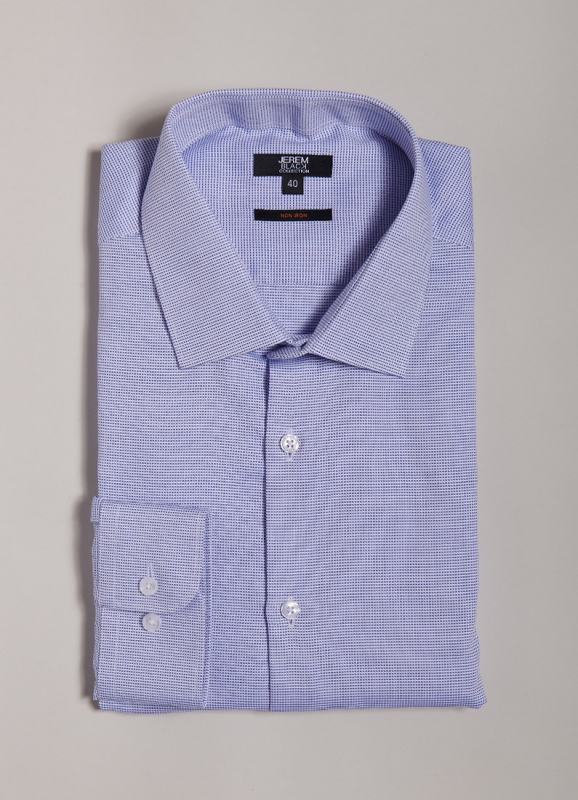 NON-IRON textured cotton shirt – Modern fit