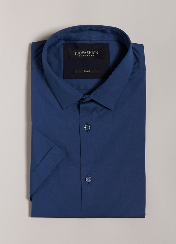 Chemise en coton stretch Manches courtes Slim fit