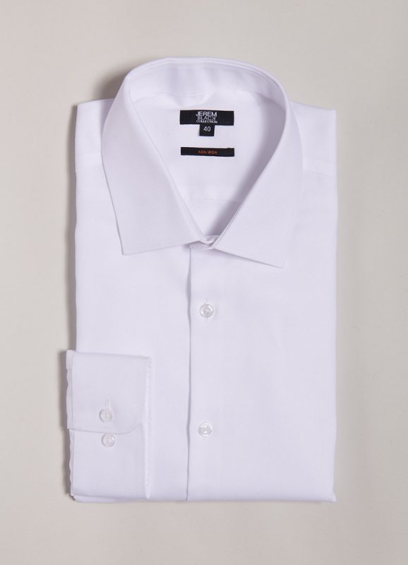 NON-IRON textured cotton shirt – Modern fit