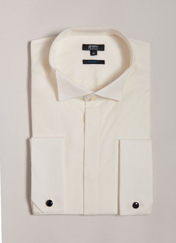 Chemise cérémonie col cassé en popeline de coton Tailored fit