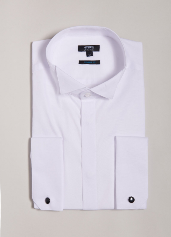 Chemise cérémonie col cassé en popeline de coton Tailored fit