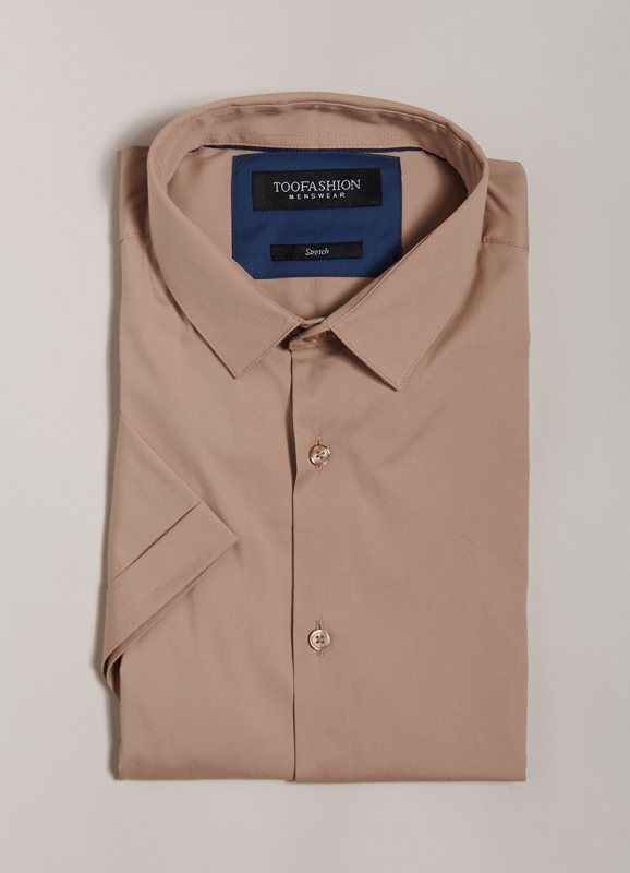 Chemise en coton stretch Manches courtes Slim fit
