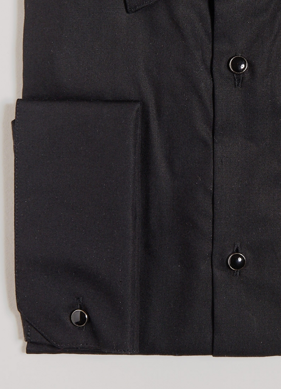 Cotton poplin Ceremony shirt with Metal buttons - Tailored fit