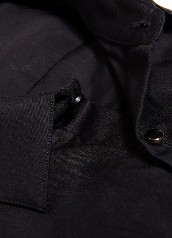 Cotton poplin Ceremony shirt with Metal buttons - Tailored fit