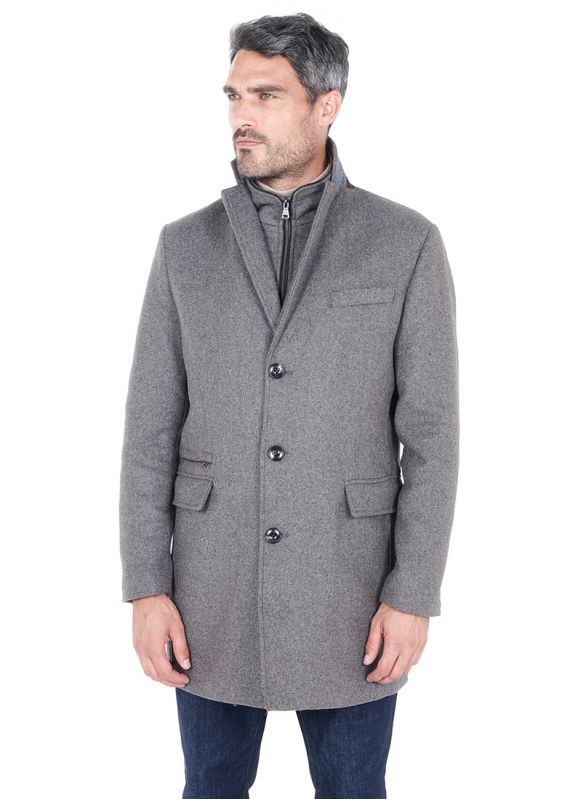 Manteau long avec parmenture amovible en suédine