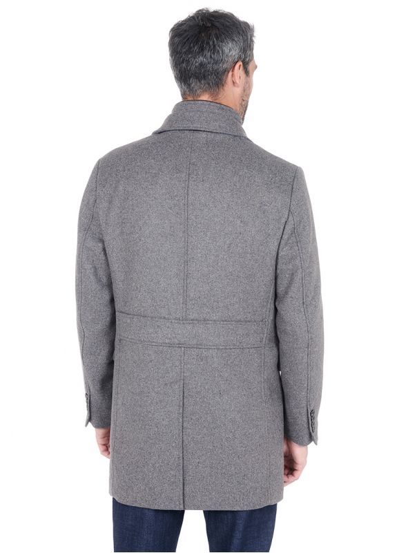 Manteau long avec parmenture amovible en suédine