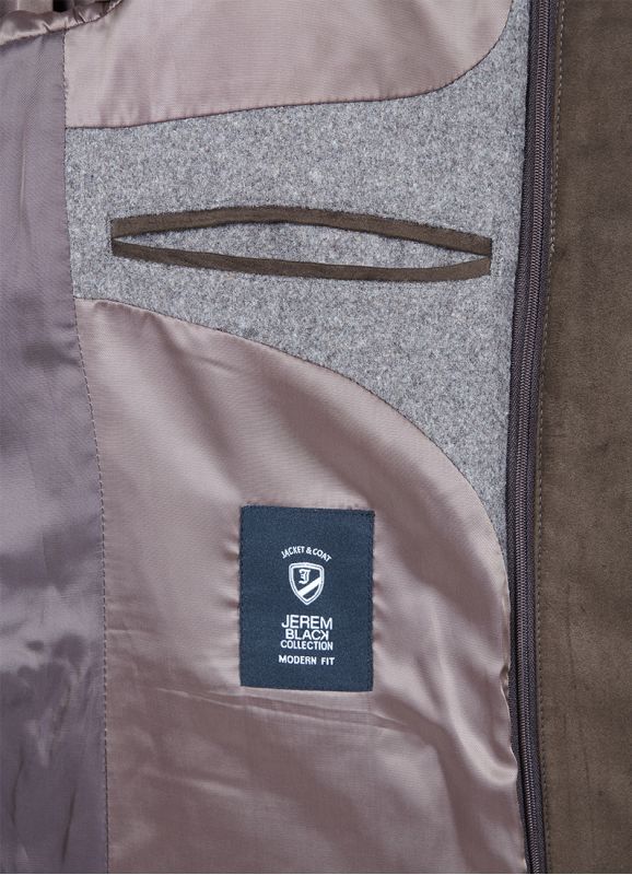 Manteau long avec parmenture amovible en suédine