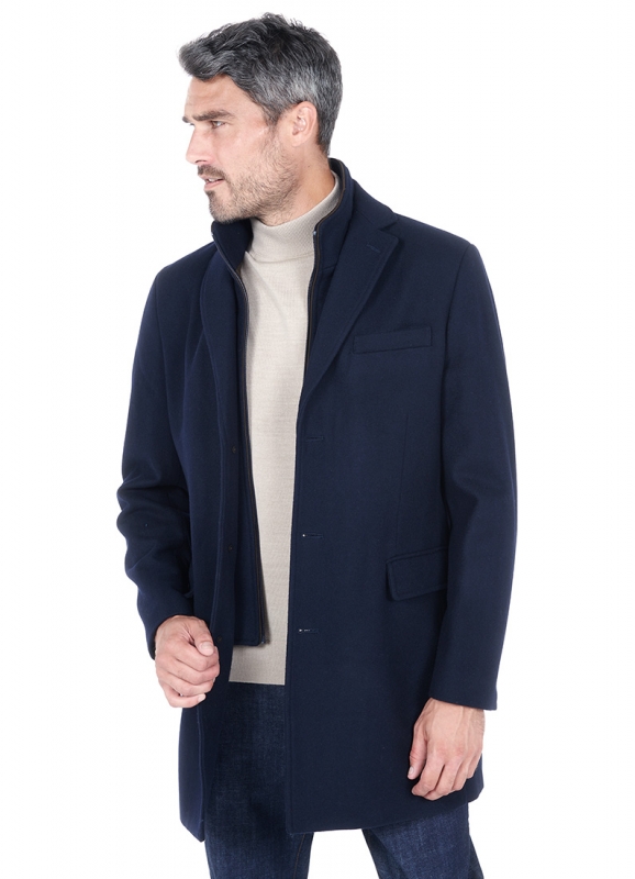 Manteau long avec parmenture amovible en suédine