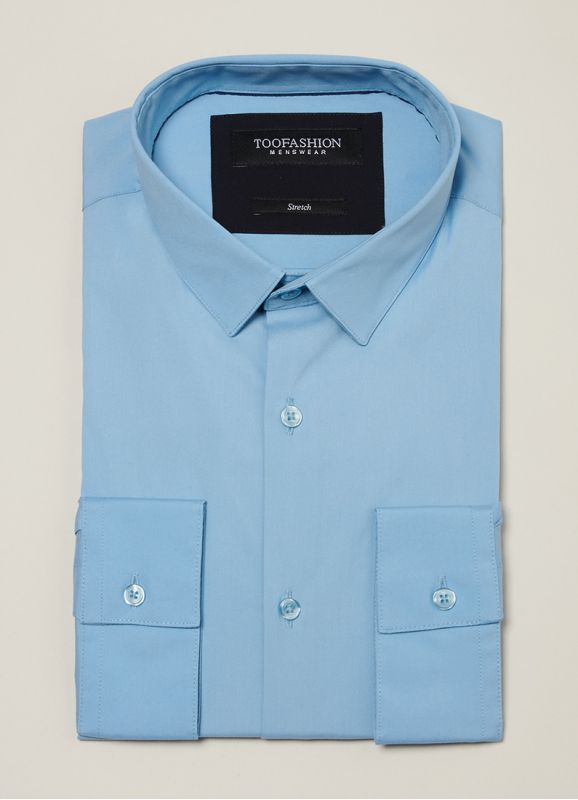 Chemise slim en popeline stretch