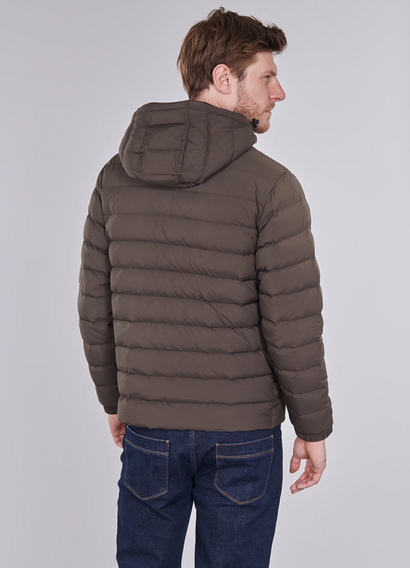 Water-repellent quilted jacket with real down filling