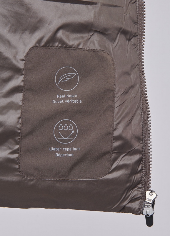 Water-repellent quilted jacket with real down filling