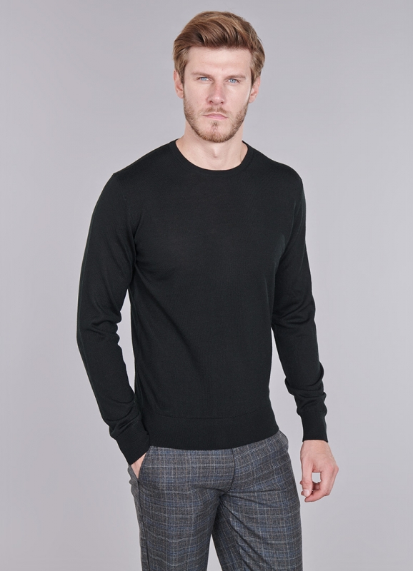 Pull à col rond en laine Mérinos