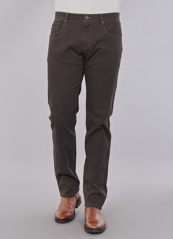 PANTALON EN COTON LAVÉ STRETCH 