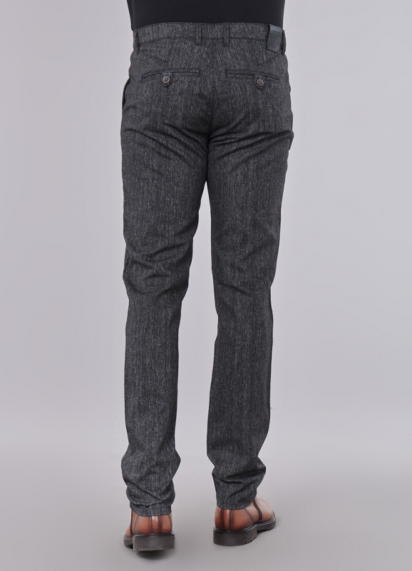 PANTALON SLIM EN COTON STRETCH À MICRO MOTIFS