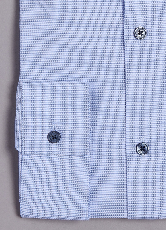 Chemise à micro-motif en coton stretch